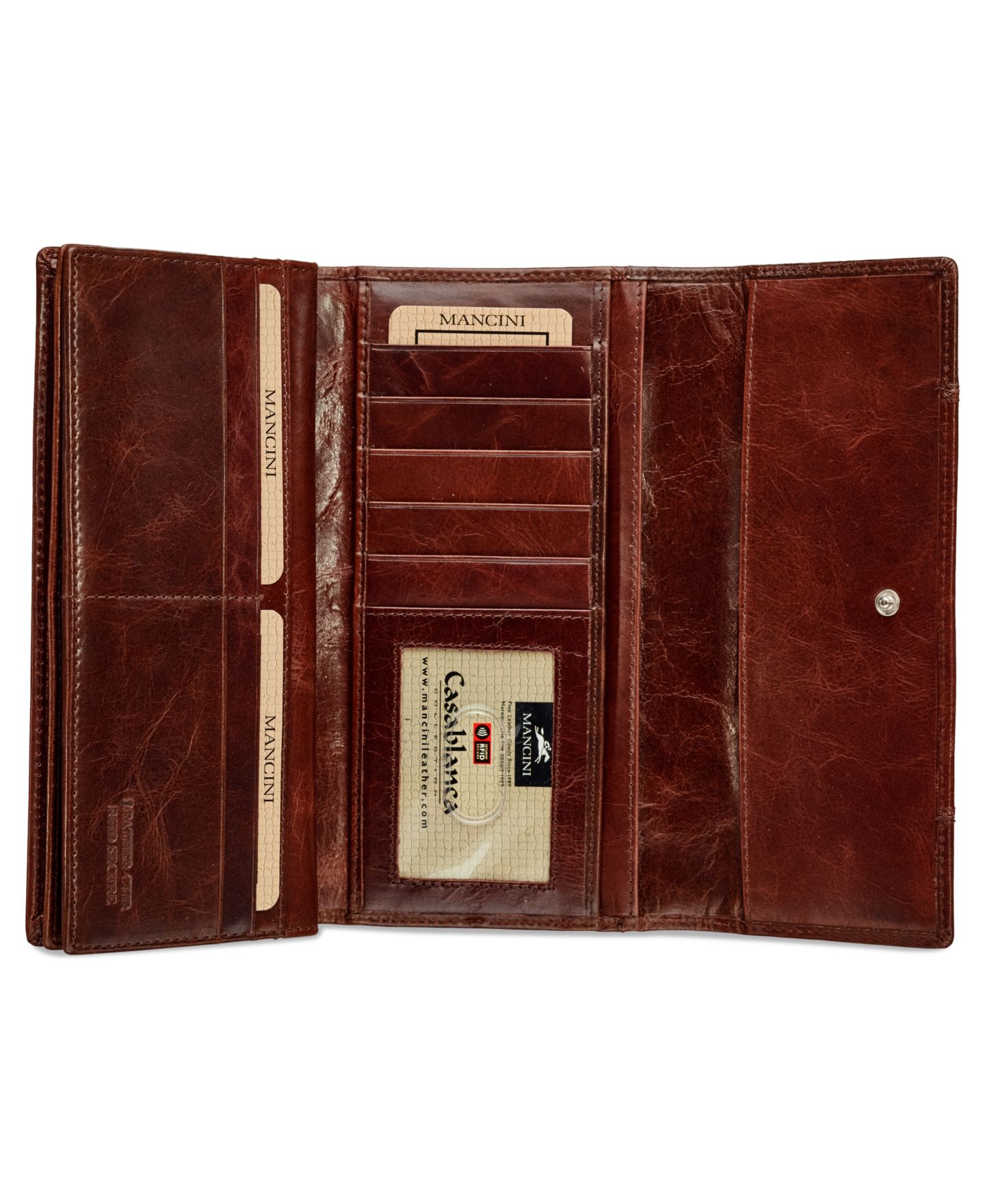 Женский кошелёк Mancini Casablanca Collection RFID Secure Ladies Trifold Wing Wallet, цвет: Чёрный — фото 17