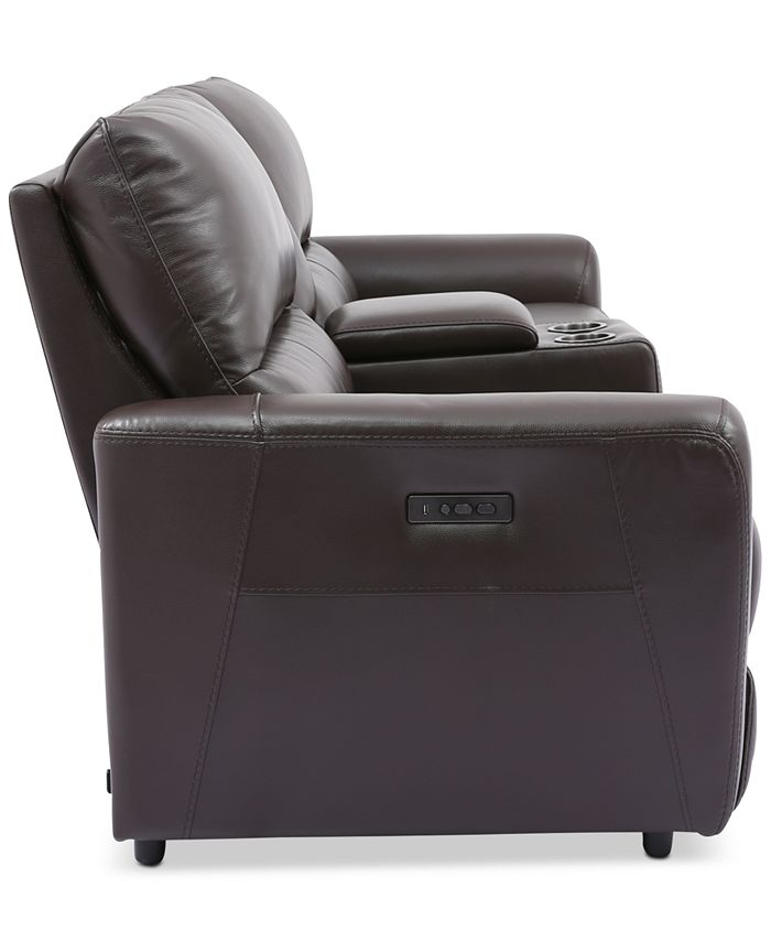 Furniture Danvors 3Pc. Leather Sectional Sofa with 2 Power Recliners