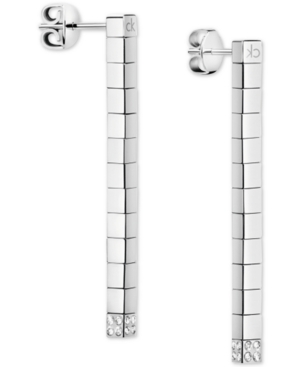 image of Calvin Klein Tune Pvd Stainless Steel Swarovski Crystal Drop Earrings