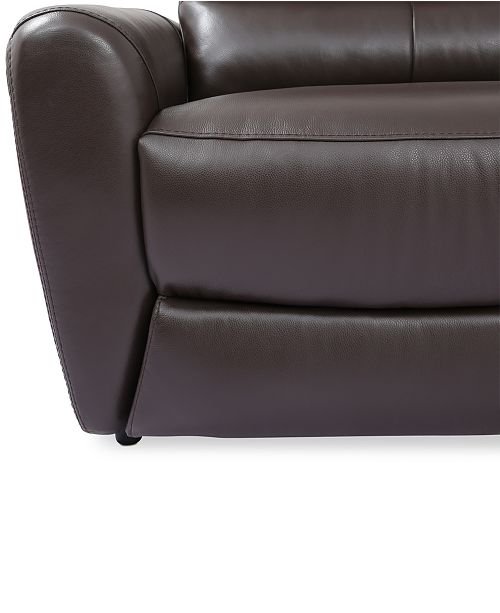 Furniture Danvors 3Pc. Leather Sectional Sofa with 2 Power Recliners