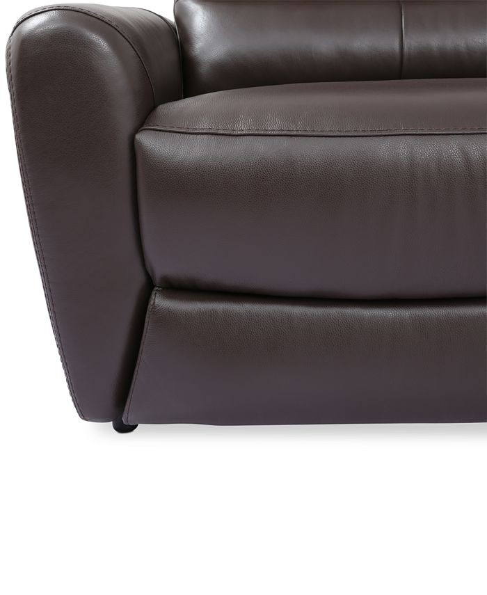 Furniture Danvors 3Pc. Leather Sectional Sofa with 3 Power Recliners