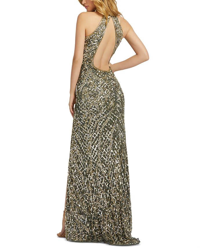 halter sequin gown