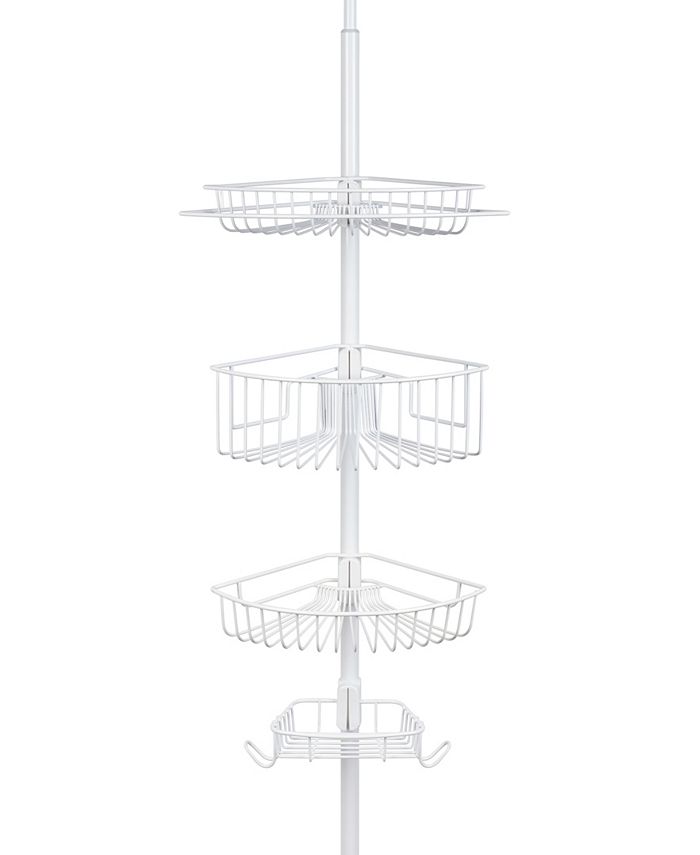 Richards Homewares Lakeview White 4 Tier Tension Shower Caddy Macy's