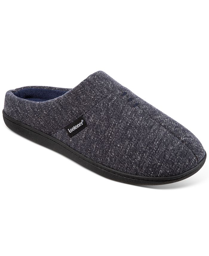 Isotoner Men s Preston Heather Knit Hoodback Slippers Macy s