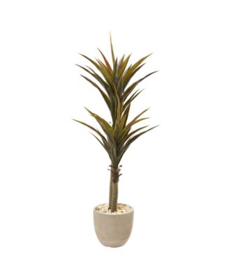 Nearly Natural - 5' Yucca Artificial Tree in Sandstone Planter