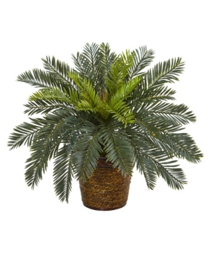 Nearly Natural Cycas Artificial Plant In Basket In Green