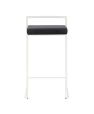 Fuji White Counter Stool, Set of 2