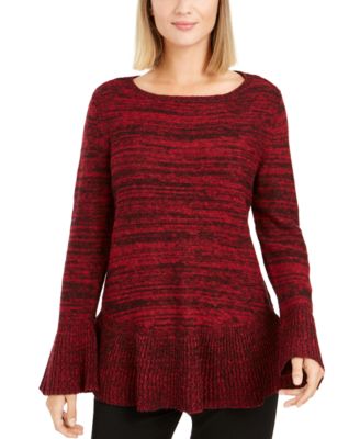 Style & Co - Petite Ruffle-Hem Tunic Sweater, Created For Macy's