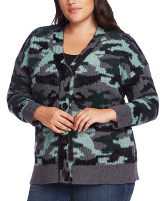 camo cardigan plus size