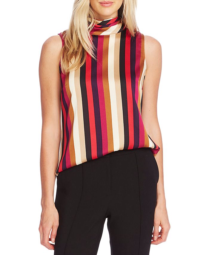 Pleated Mock Neck Top