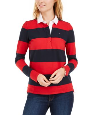 women's long sleeve rugby polo