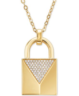 michael kors padlock necklace silver