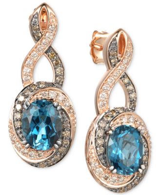 le vian deep sea blue topaz earrings