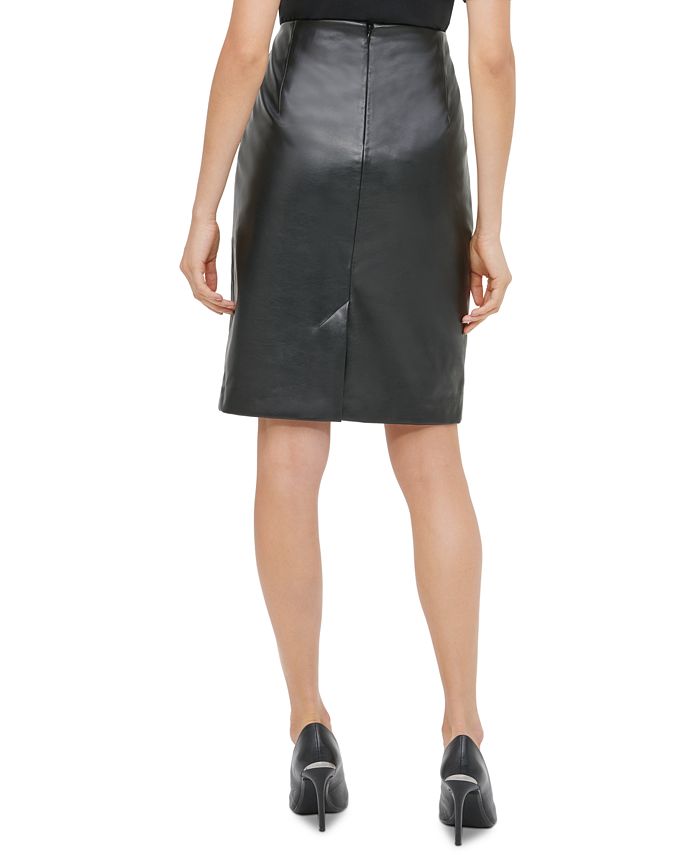 Calvin Klein Faux-Leather Pencil Skirt & Reviews - Skirts - Women - Macy's