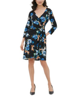 calvin klein faux wrap dress