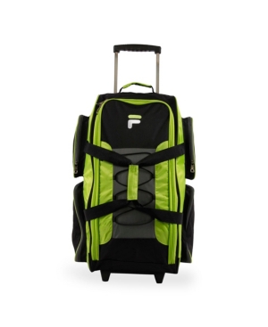 Shop Fila 26"  Lightweight Rolling Duffel Bag In Lime