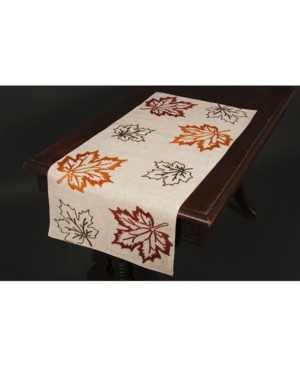 Rustic Autumn Embroidered Fall Table Runner 36