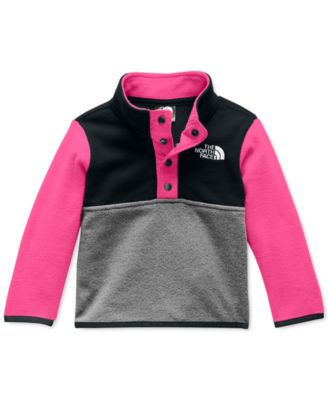 girls pink north face coat