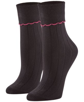 Hue - Women's 3-Pk. Scalloped Turncuff Crew Socks