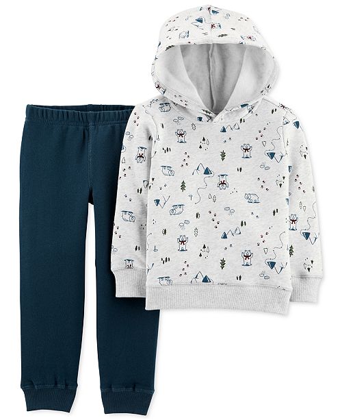 Carter S Baby Boys 2 Pc Fleece Camping Hoodie Jogger Pants