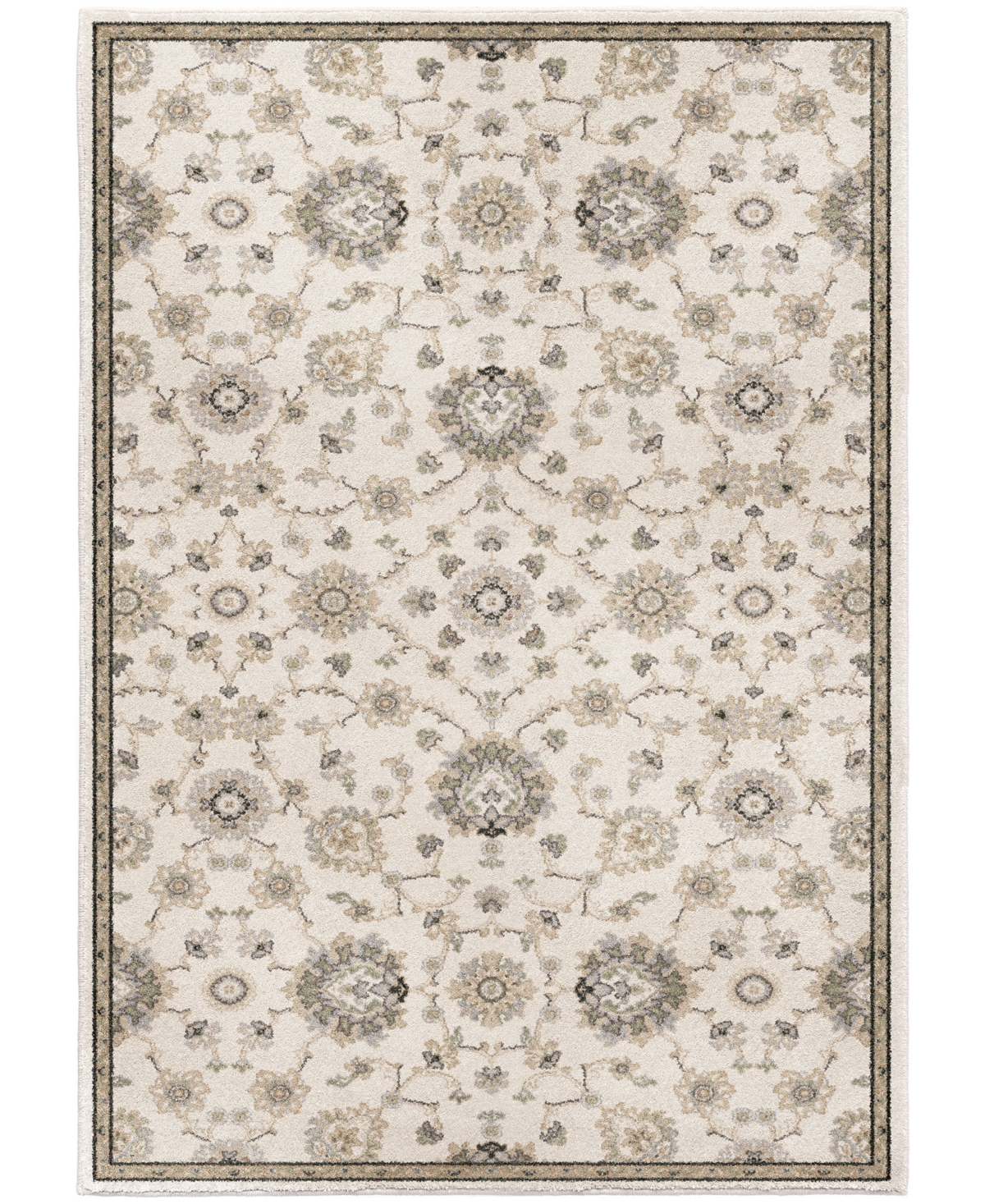 Orian Riverstone Manor Sarouk Soft White 6'7in x 9'6in Area Rug - Nat