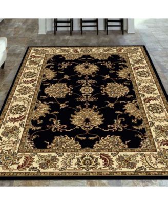 CLOSEOUT! 1330/1221/BLACK Navelli Black 5'5" x 8'3" Area Rug
