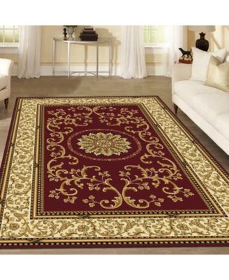 CLOSEOUT! 1419/1333/BURGUNDY Navelli Red 7'9" x 11'6" Area Rug