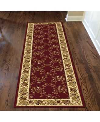 CLOSEOUT! 1427/1734/BURGUNDY Navelli Red 2'2" x 8' Runner Rug