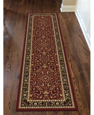 CLOSEOUT! 1318/1533/BURGUNDY Navelli Red 2'2" x 8' Runner Rug