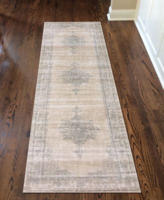 CLOSEOUT! 3563/0023/BONE Cantu Ivory/ Cream 2'2" x 7'7" Runner Rug