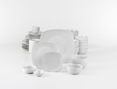 Soho Lounge Gibson White Elements Hampton Square 42-Piece Set, Service for 6, Created for Macy's