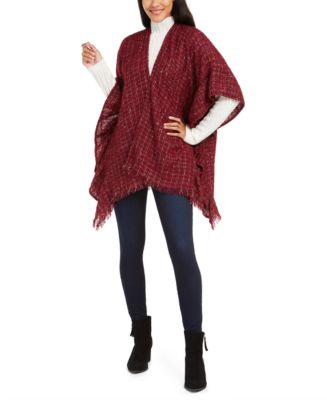 Marcus Adler Shimmering Ruffle Edge Ruana - Macy's