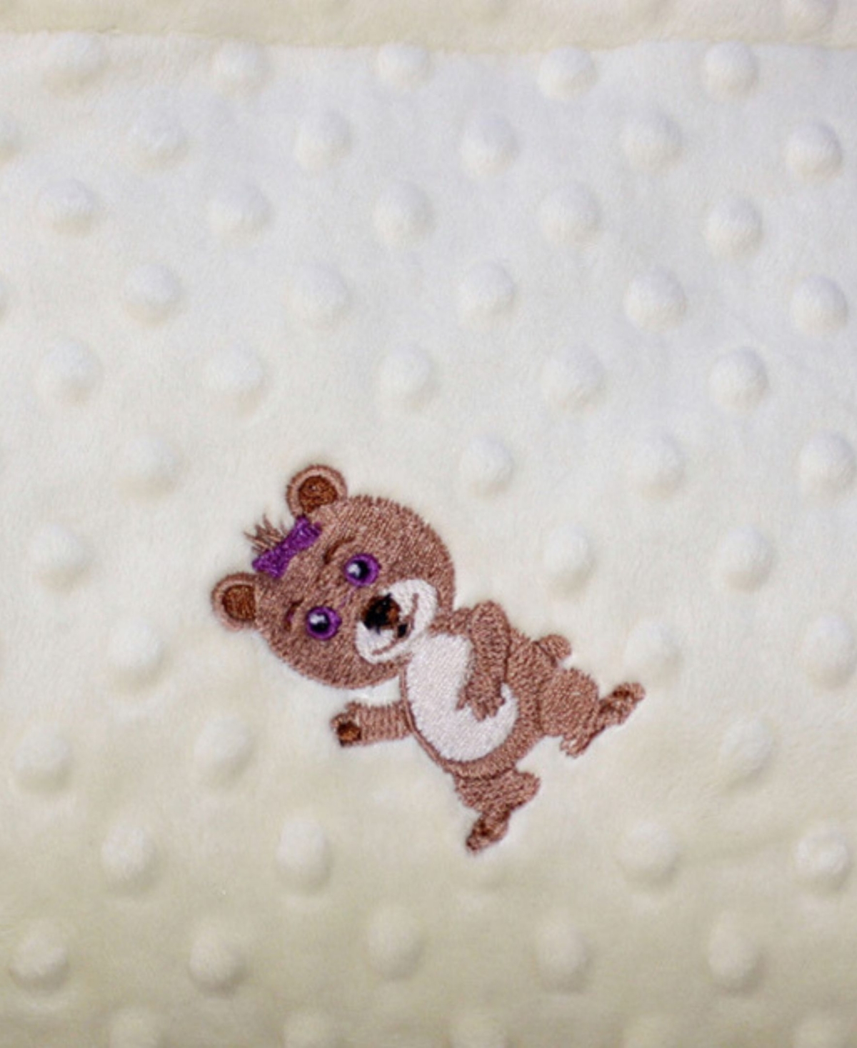 Shop Lil' Cub Hub Minky Baby Girl Blanket With Embroidered Girl Bear In Yellow,purple