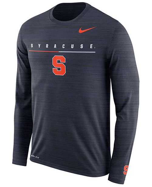Nike Men S Syracuse Orange Velocity Travel Long Sleeve T Shirt