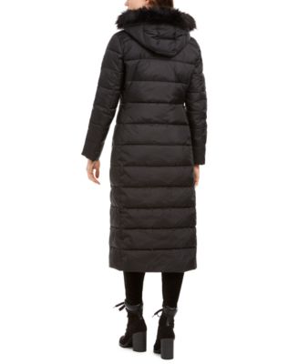 calvin klein hooded maxi down coat