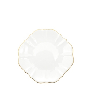 Twig New York Amelie Brushed Gold Rim 6.5" Bread Plate In White