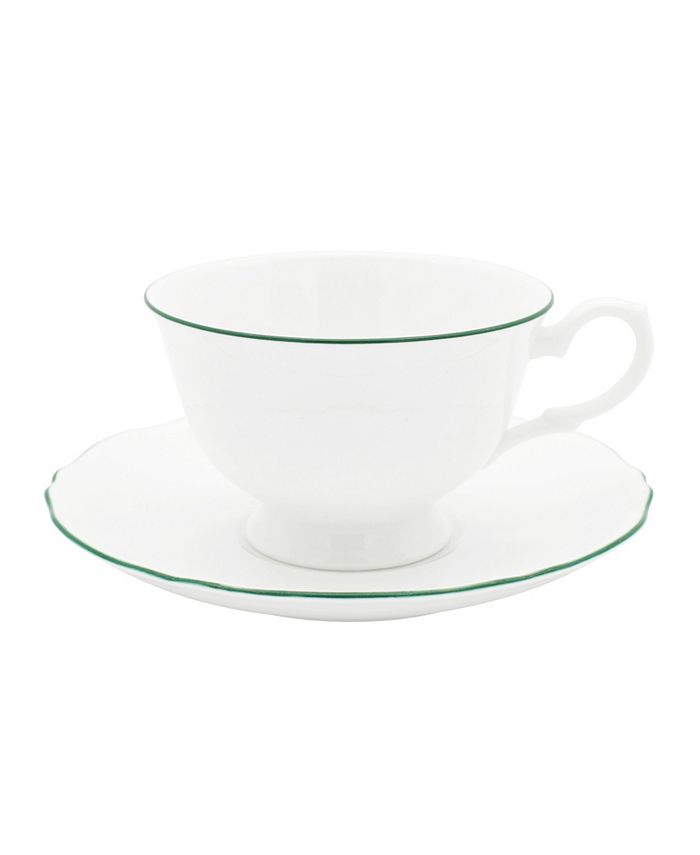 Twig New York - Amelie Forest Green Rim Cup Saucer