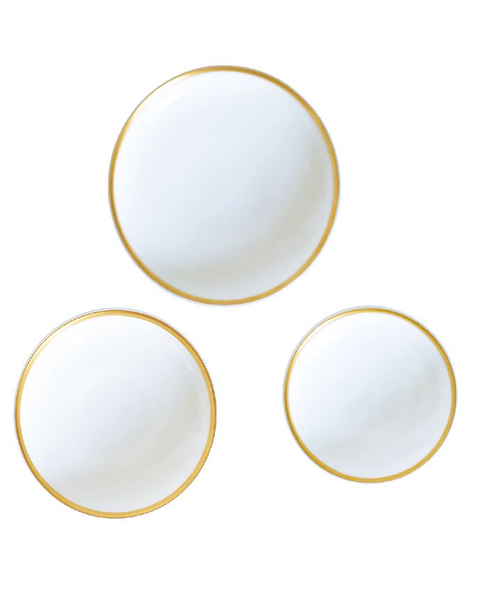 Twig New York - Golden Edge Set of Three Canape Plates