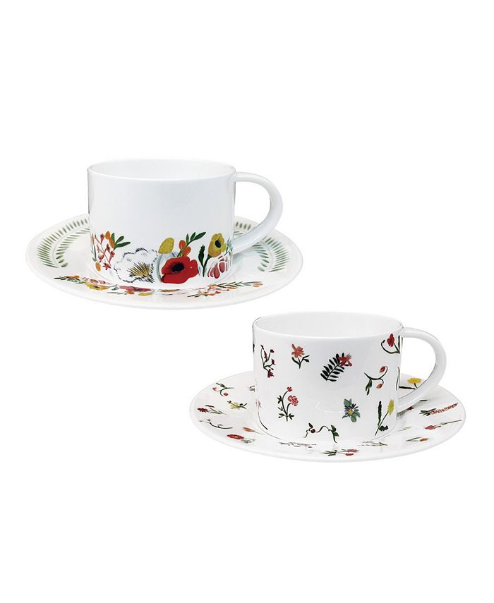 Twig New York - Language of Flowers Set of Two Cups Saucers
