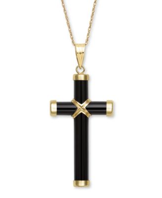 black onyx cross necklace