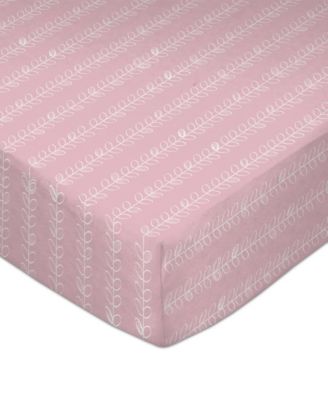 Pink Vine Print Crib Sheet