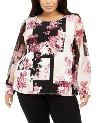 macy's calvin klein plus size tops