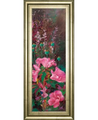 Pink Azalea Garden Il by Li Bo Framed Print Wall Art - 18" x 42"