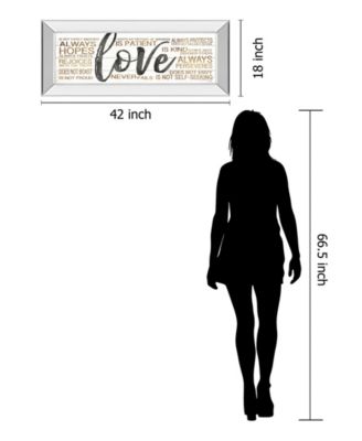 Love by Marla Rae Mirror Framed Print Wall Art - 18" x 42"