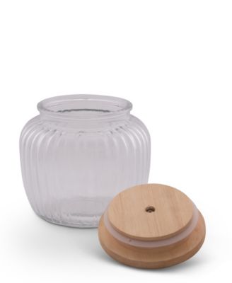 Canister Glass for Kitchen with Rubber Airtight Seal for Food Storage Olive Pattern Knob