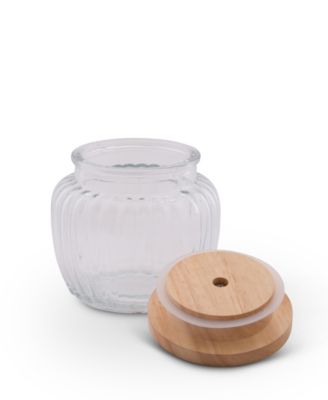 Canister Glass for Kitchen with Rubber Airtight Seal for Food Storage Olive Knob