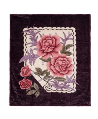 Rose Heavy Thick Plush Mink Oversized Throw, 74" x 91"