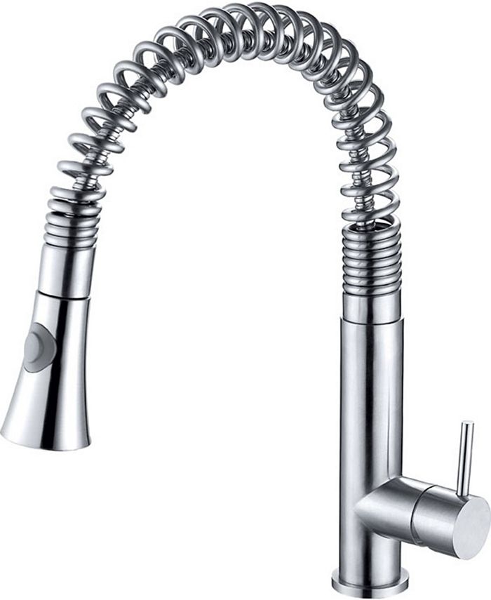 ALFI brand Solid Stainless Steel Commercial Spring Kitchen Faucet with