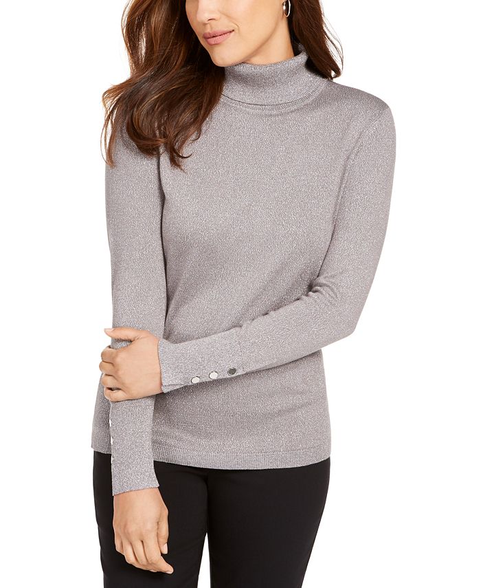 JM Collection Button-Sleeve Sweater, Created for Macy's - Macy's