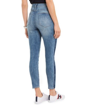 Tommy Hilfiger Logo-Striped Skinny Jeans, Created for Macy's